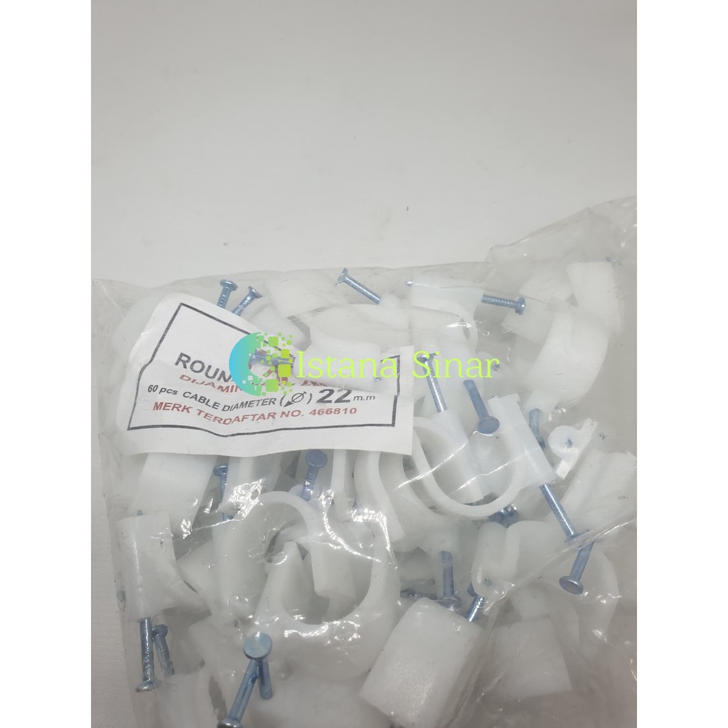 Klem Kabel No.22 Paku Beton (22mm) Yan Per Pack Isi 60 Pcs