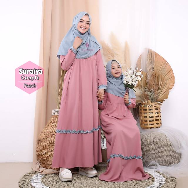 Suraiya Dress By Nayma Hijab // Gamis Couple Suraiya Peach