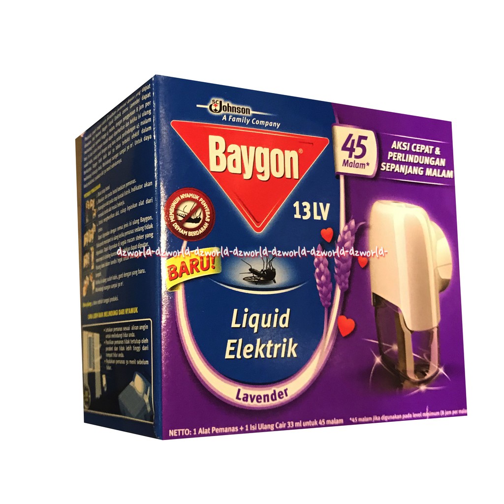 Baygon Liquid Elektrik Wangi Lavender 30 malam Obat Nyamuk Colok Wangi Lafender 30Malam Obat Nyamuk Listrik Cair Model Colokan Baigon Bay Gon