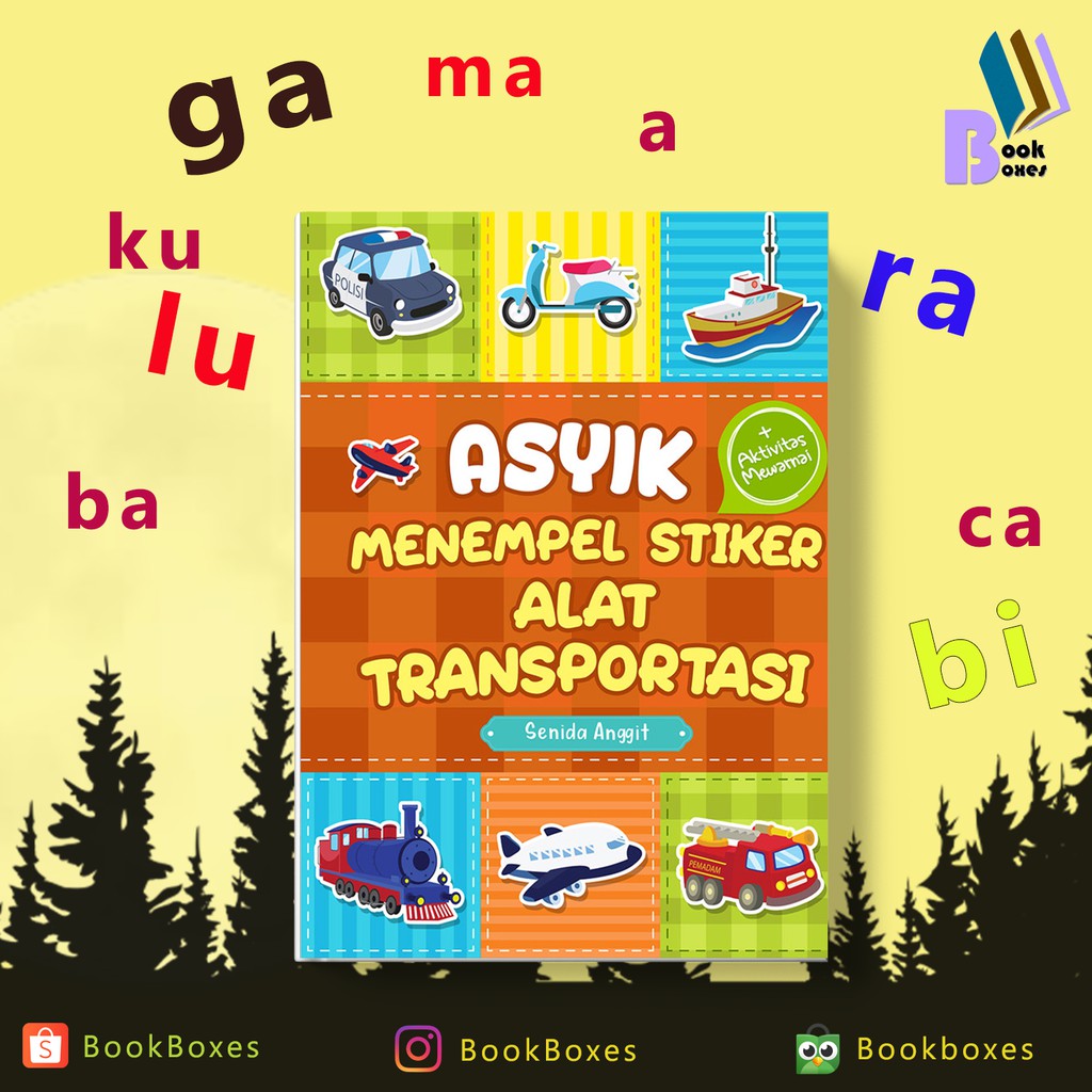 Asyik menempel stiker alat transportasi