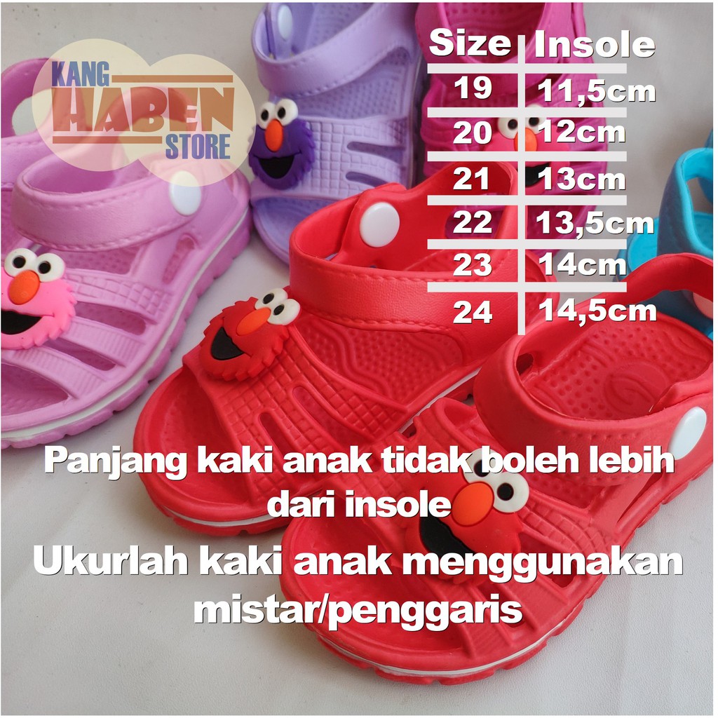 155EL Sandal Anak Bayi Tali Kokop Karakter ELMO Lucu Ringan dan Nyaman Cowok Cewek