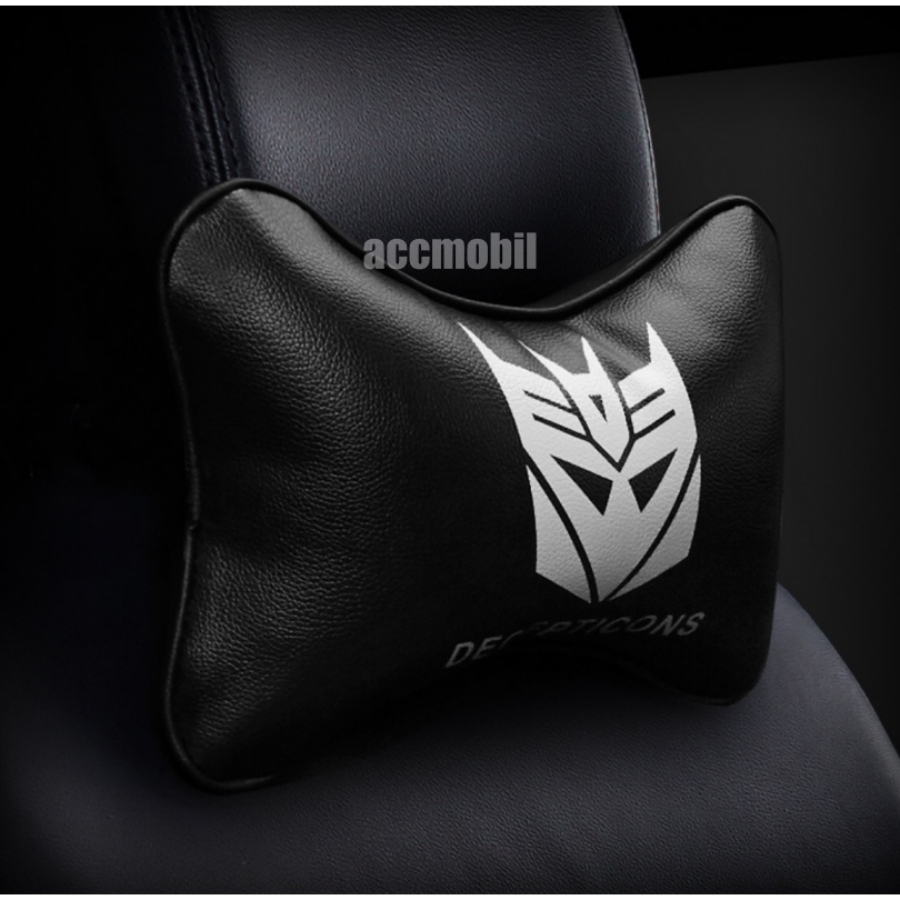 Bantal Headrest Leher Jok Mobil HERO Batman Transformers Superman Spiderman Monster Energy Leopard