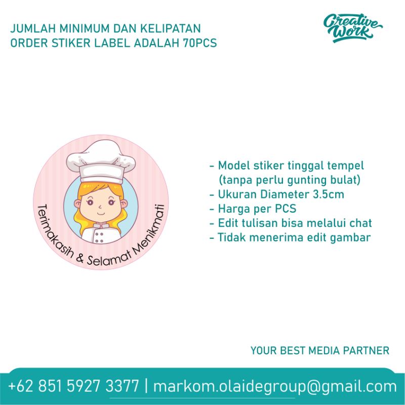 

1pcs Stiker Label 3.5cm