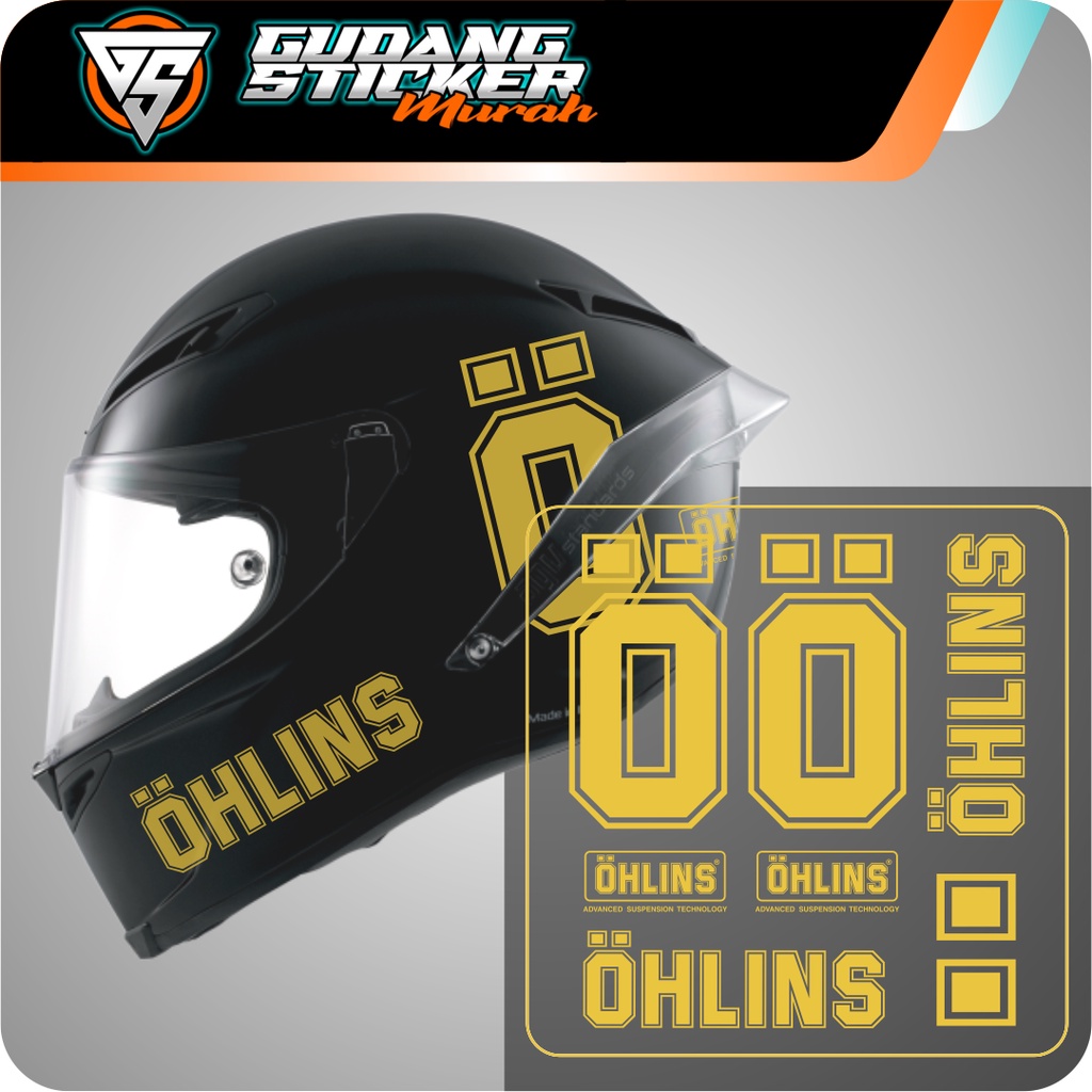 STIKER CUTTING HELM EDISI OHLINS AKSESORIS MOTOR