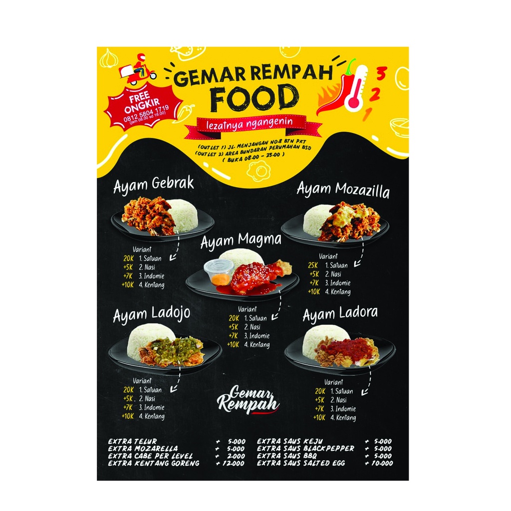 

Daftar Menu / Menu List Retoran Coffee Gratis Design