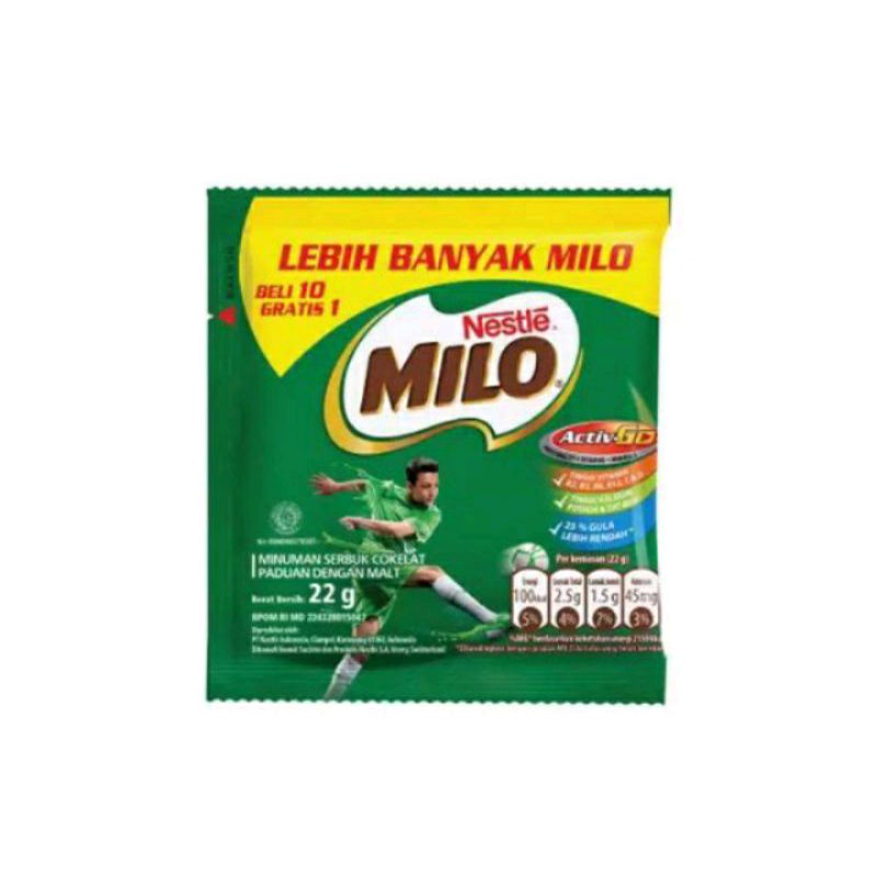 

susu milo coklat renceng 22g isi 10+1