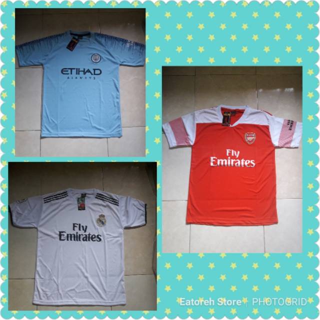 Baju Kaos Bola Jersey Real Madrid Arsenal Manchester City