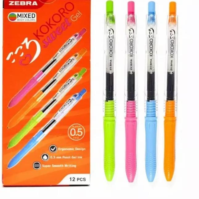 

✰ Bolpoint Zebra Gel Kokoro hitam isi 12 ➺