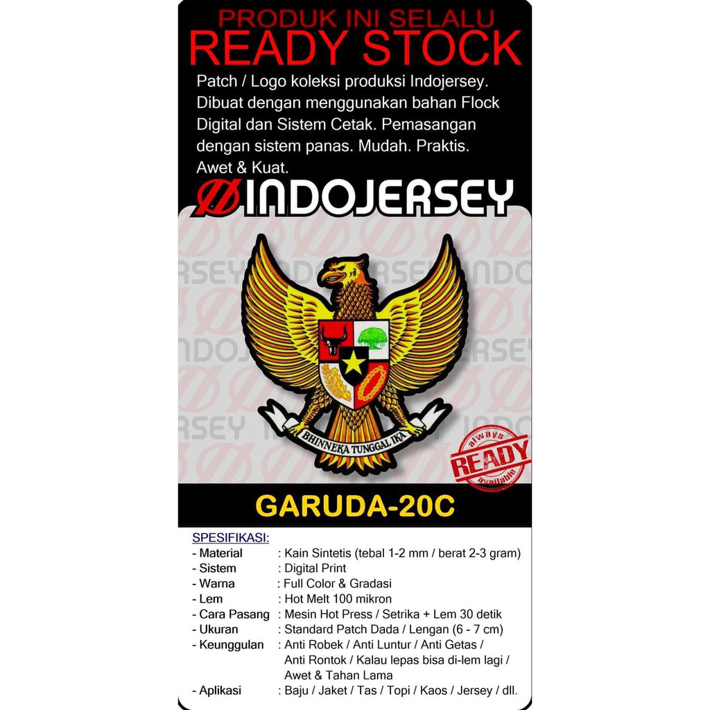 Open Ds Logo Setrika Flock / Alternatif Bordir Woven - Garuda Pancasila 20C - Flock Standard