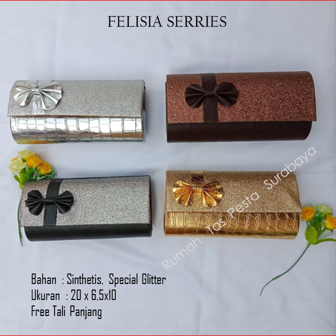 Tas Lucu,Tas Murah,Tas Mewah,FELISIA  PITA SAMPING Silver_Silver