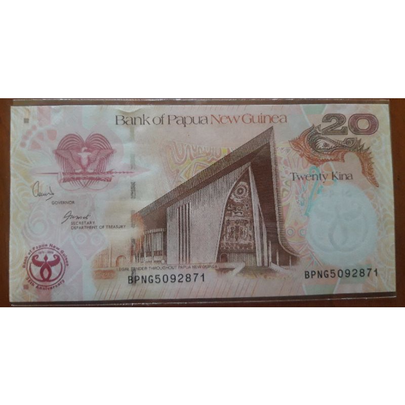 Uang Papua New Guinea  Nominal 20 Kina 100%Ori dan Mulus
