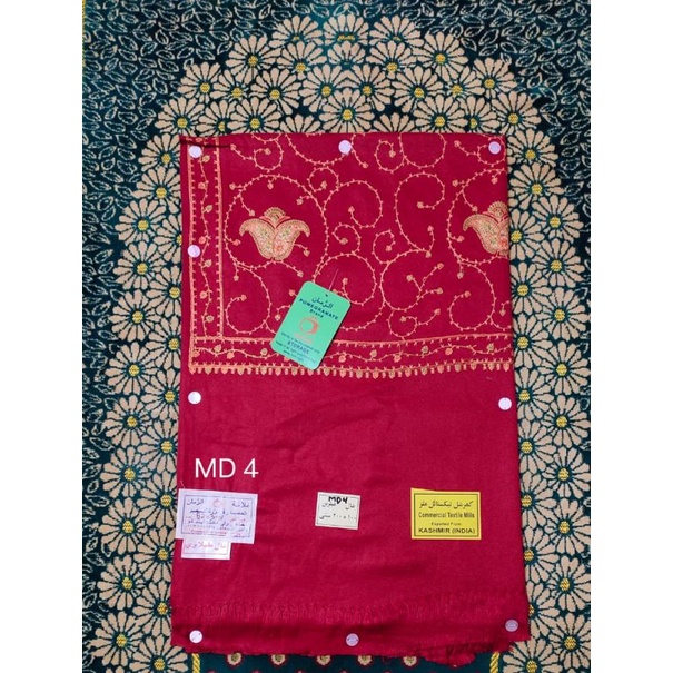 SORBAN Kashmiri Sulam dan printing motif original KUNING KUNYIT-Kode G