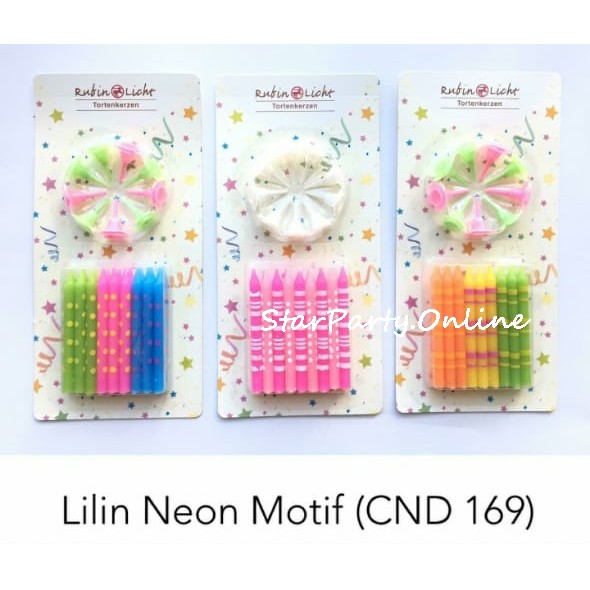 Lilin Neon Motif /CND 169 /Birthday Candle /Lilin Kue