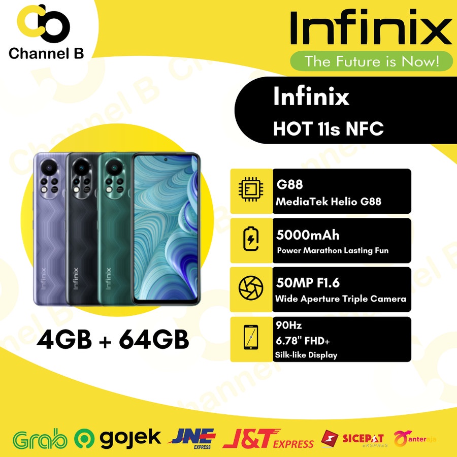 Handphone Infinix Hot 11s NFC X6812B Ram 4GB/64GB - Garansi Resmi