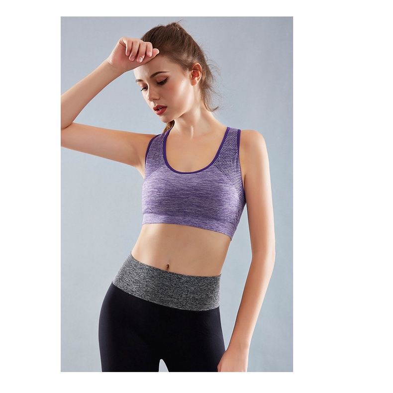 Sport Bra Tanpa Kawat Wanita Bra Gym Olahraga Ultra Breathable Shockproof Elastis BH Motif Polos 628