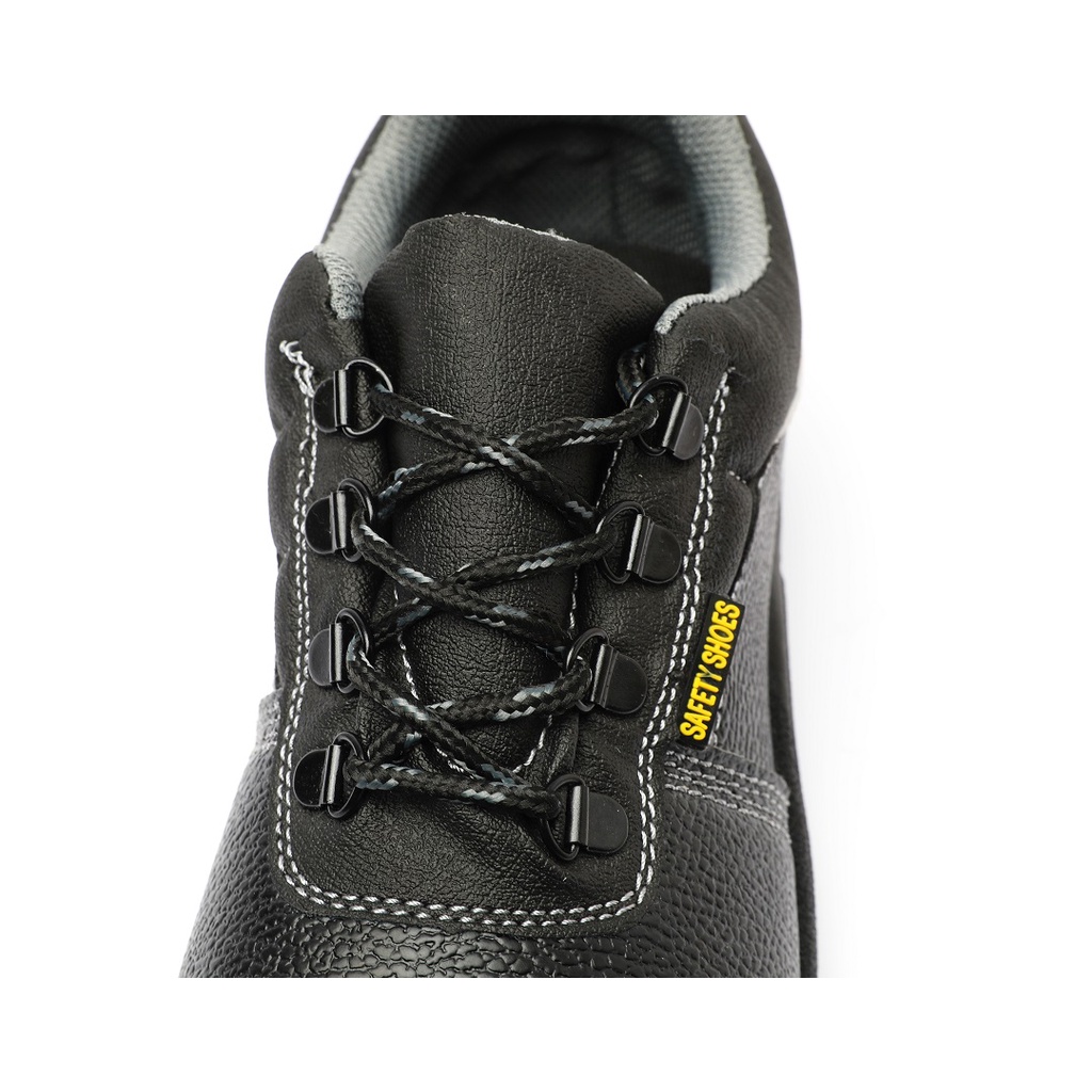 Sepatu Safety Shoes Pria Steel Toe Ujung Besi Low Cut Hitam Abu