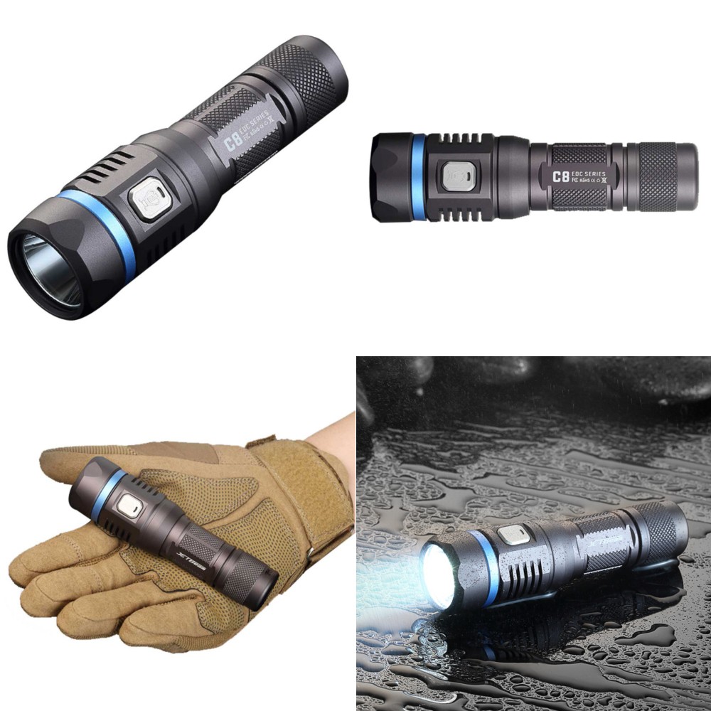 JETBeam C8 Pro Tactical Senter LED Cree SST-40 N4 BC 1200 Lumens - Black