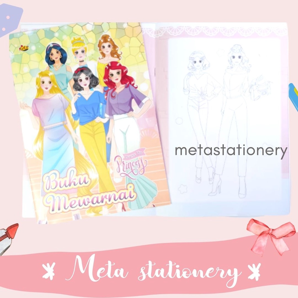 Coloring Book / Buku Mewarnai Kiky Besar 4D-Dress Up Princess