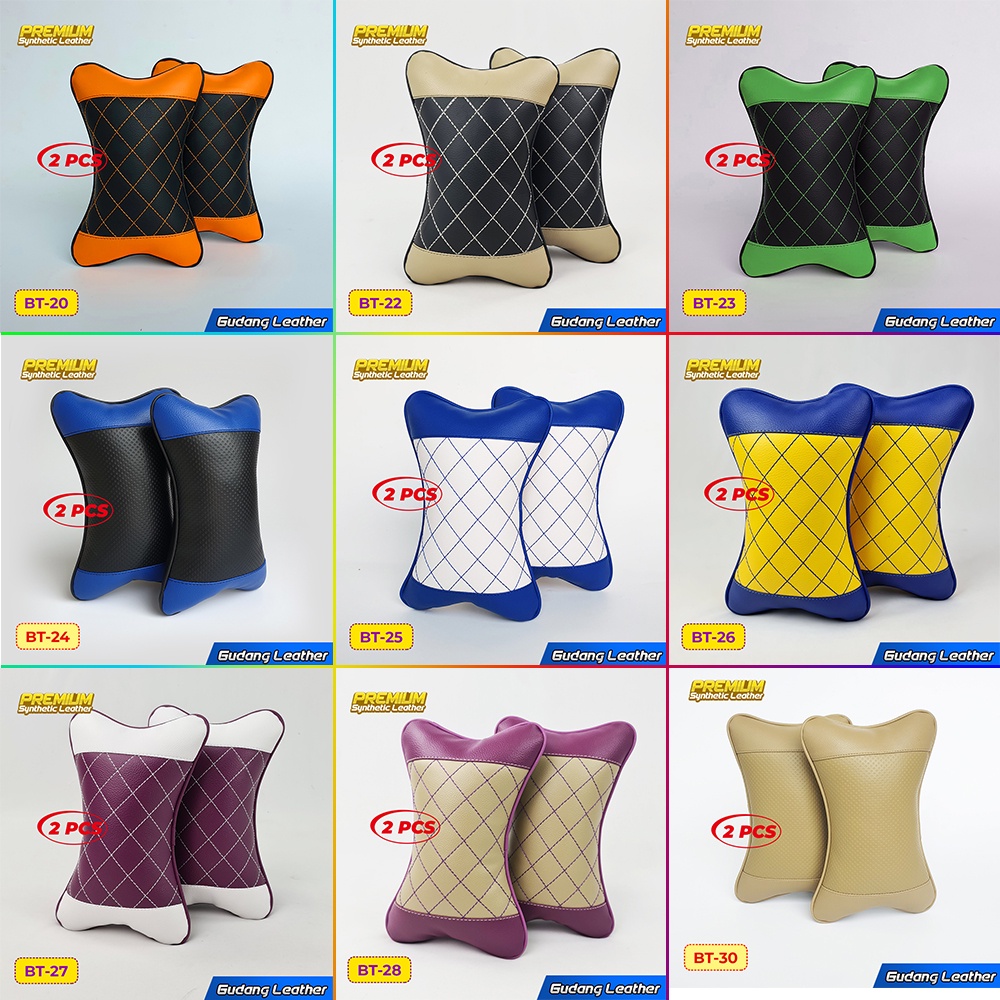 Bantal Mobil / Bantal Jok Mobil / Kulit Sintetis Anti Kumel Motif Wajik