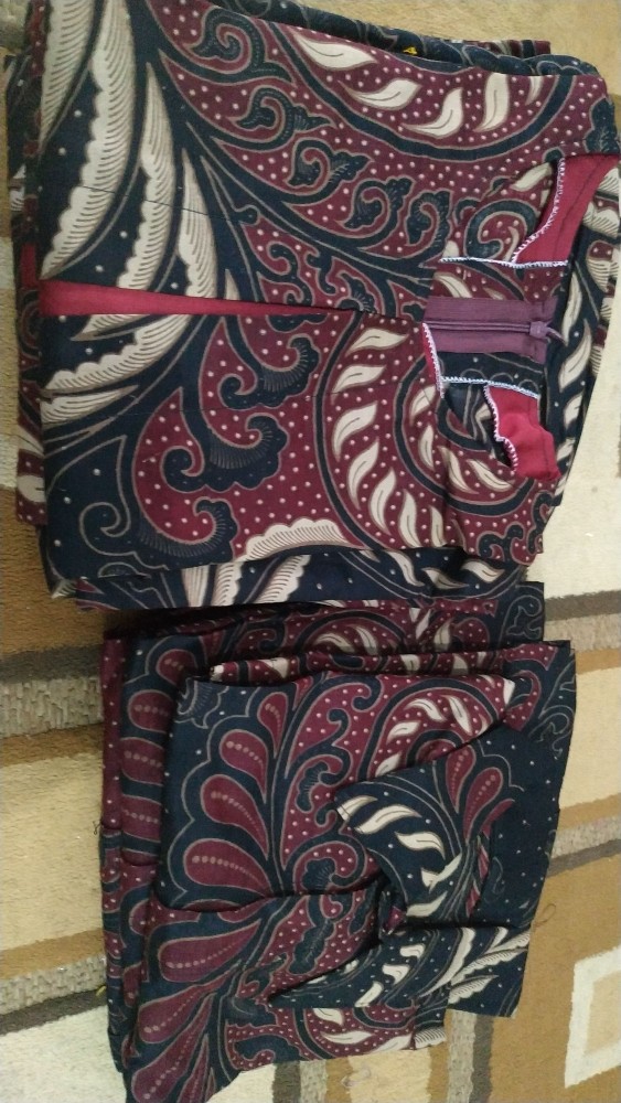 Batik Sablon Belut Elektrik Sogan/set Batik Embos Batik Pekalongan Apm