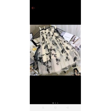 rok tutu impor motif kupu2