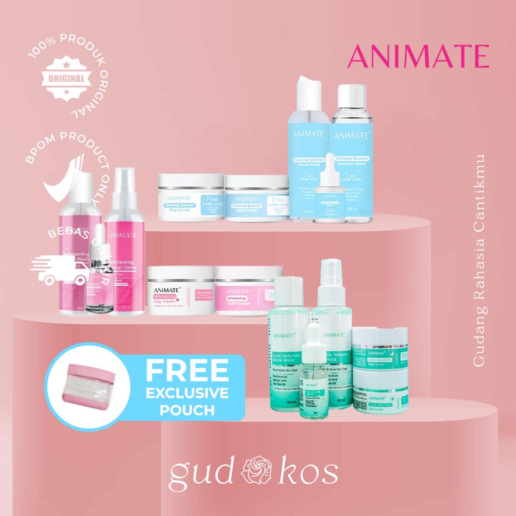 [FREE TAS] ANIMATE Glowing Barrier Acne Care &amp; Instant Whitening Series | Cream Pemutih Wajah