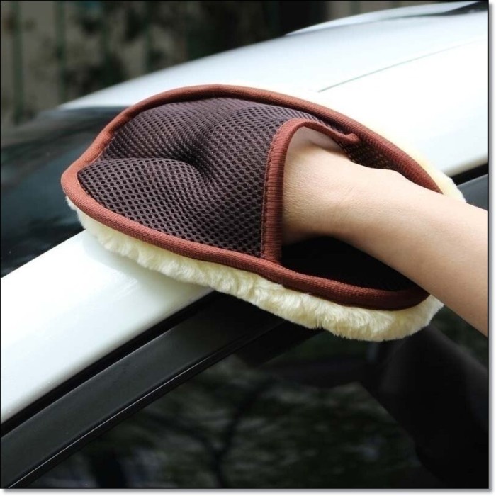 Kain Lap Model Sarung Tangan Mobil BU-Bauty Waxing Polish Gloves Wool