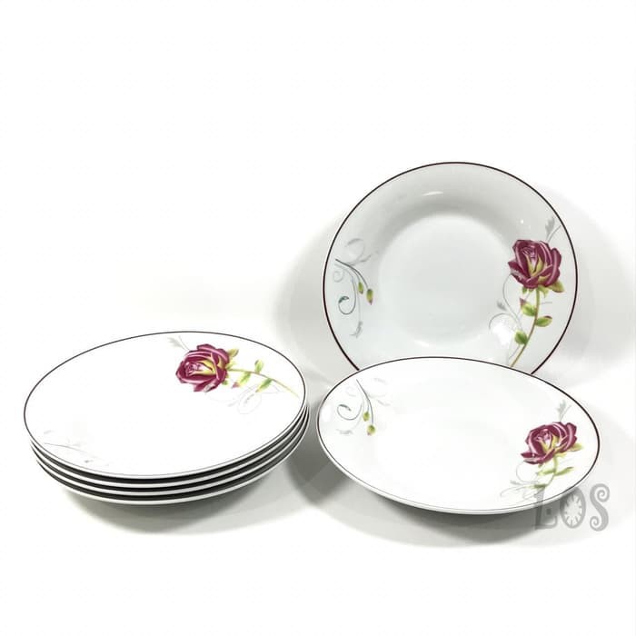 Piring Makan Keramik CEKUNG HW ROSEWOOD 9 inch (00320.00028)