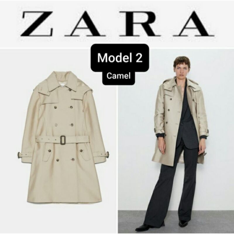 Jaket Wanita Zara LIGHTWEIGHT Trench Coat // Long Coat Jacket Original Branded