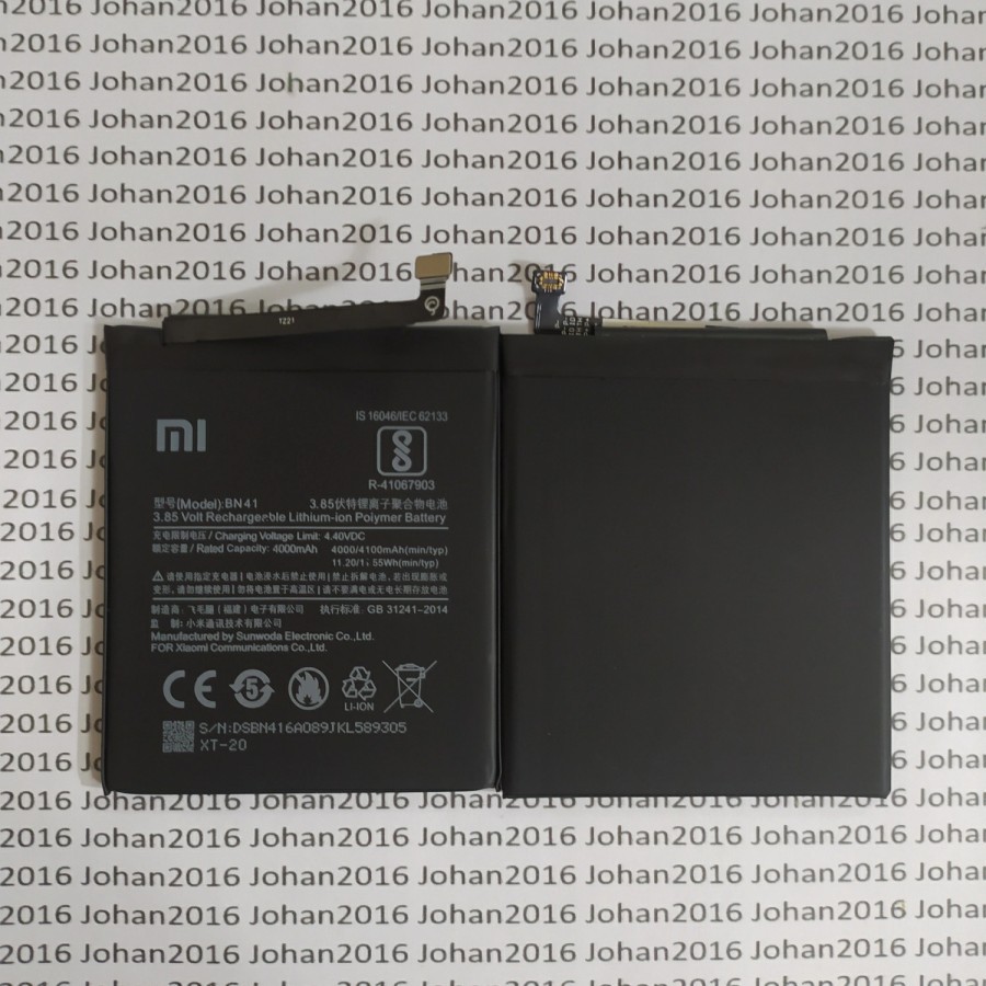 Baterai Original XIAOMI BN41 , BN-41 , BN 41 ( Redmi Note 4 )