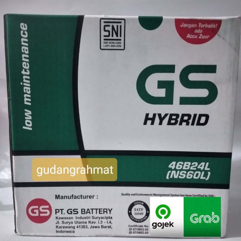 aki basah gs hybrid livina NS60L