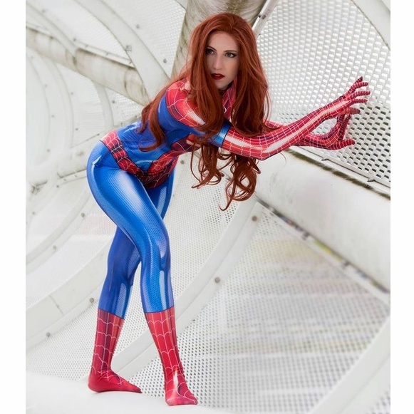 Cosplay Kucing Wanita Pakaian Seksi Kostum Spiderman Suit Costume Bodysuit - Privasi judul