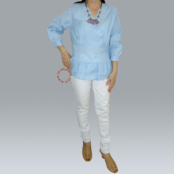 Lovely Nadia Long Sleeves Blouse - Blue