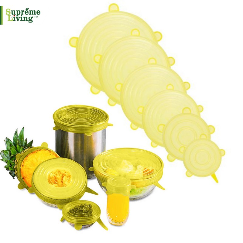 Penutup Panci Mangkuk Gelas Silicone Lid Isi 6 Pcs