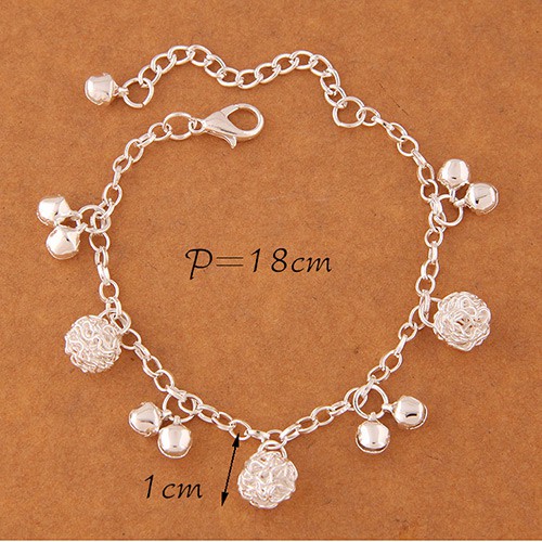 LRC Gelang Tangan Fashion Silver color Small Bells Pendant Pure A48203