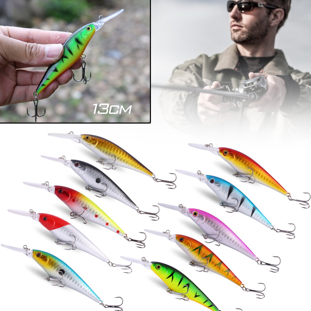 Sougayilang 1 Pcs Memancing Umpan 13 Cm Kail Pancing Ikan Kecil Laser Keras 3D Mata Bass Umpan Buatan Umpan Umpa