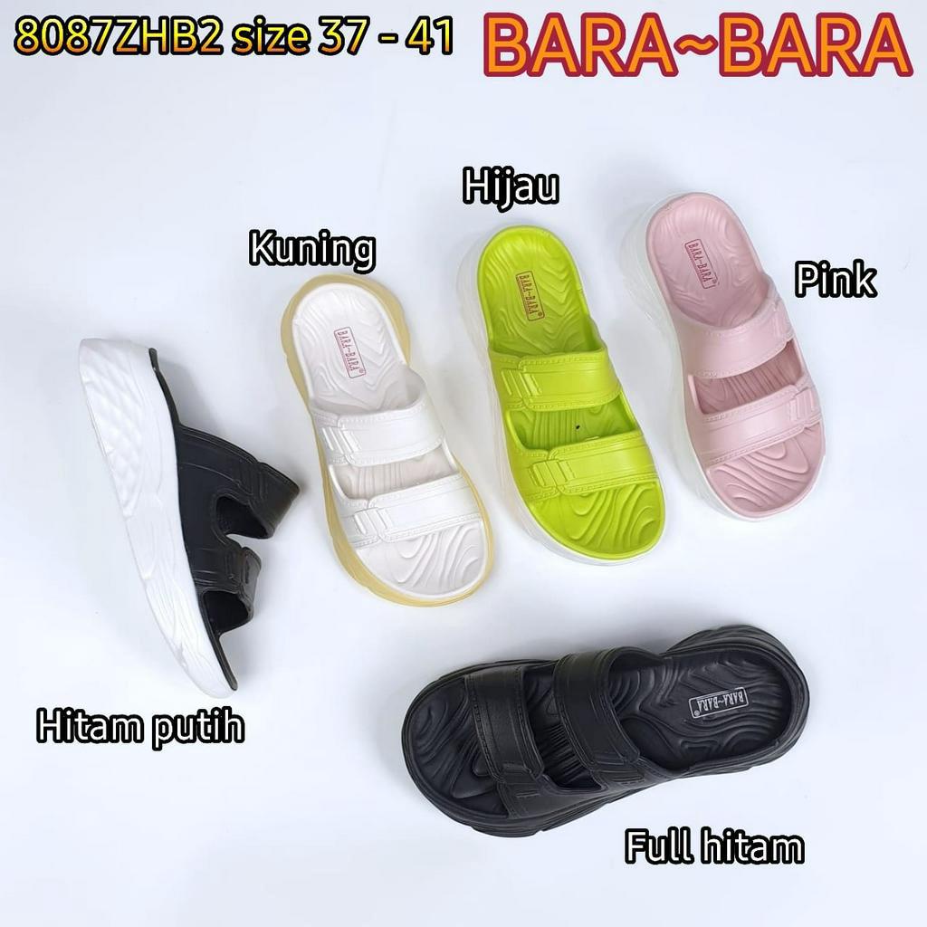 BARA BARA ORIGINAL jelly sandal karet wedges empuk murah wanita selop import barabara cewek 8087ZHB2