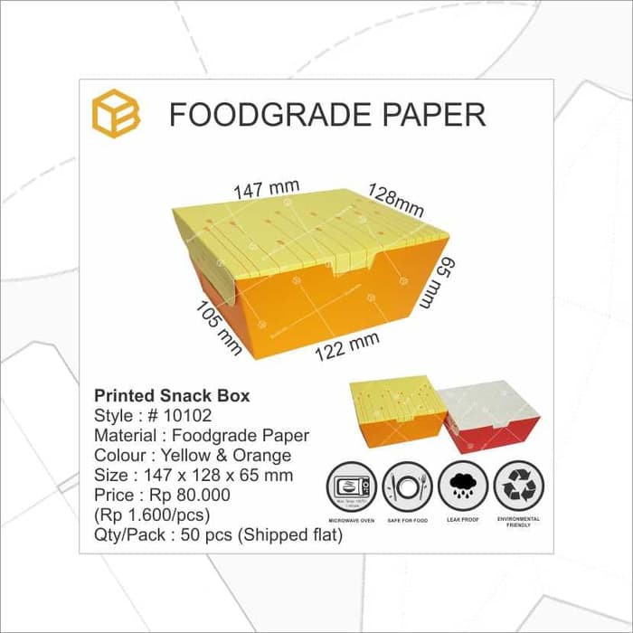 

Ready Stok Snack Box, Dus Kue, Foodgrade Box #10102 - Orange e disigrosir