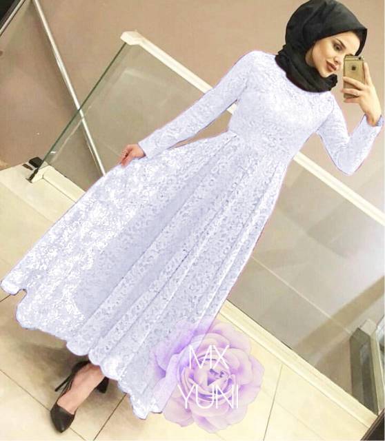 XVC - Maxi YUNI Brukat UKURAN (L - XXXL) / Maxi Terbaru / Maxi Dress Kekinian / Fashion Muslim-4