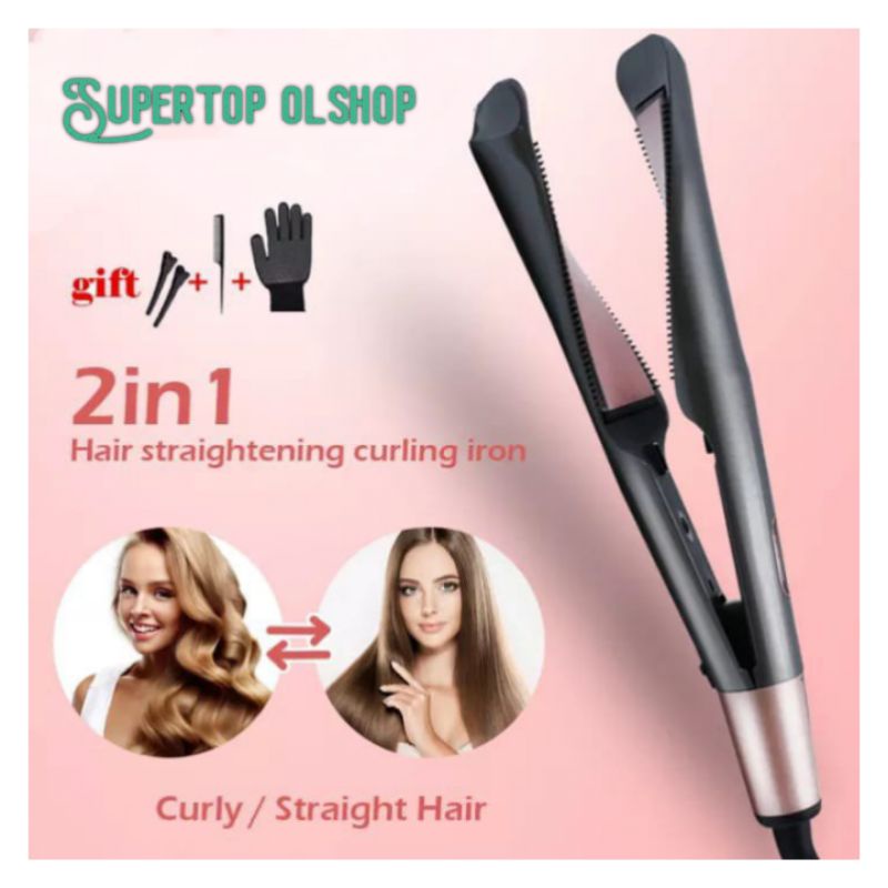 Catok Pelurus Dan Pengriting Rambut 2 in 1 40 Watt