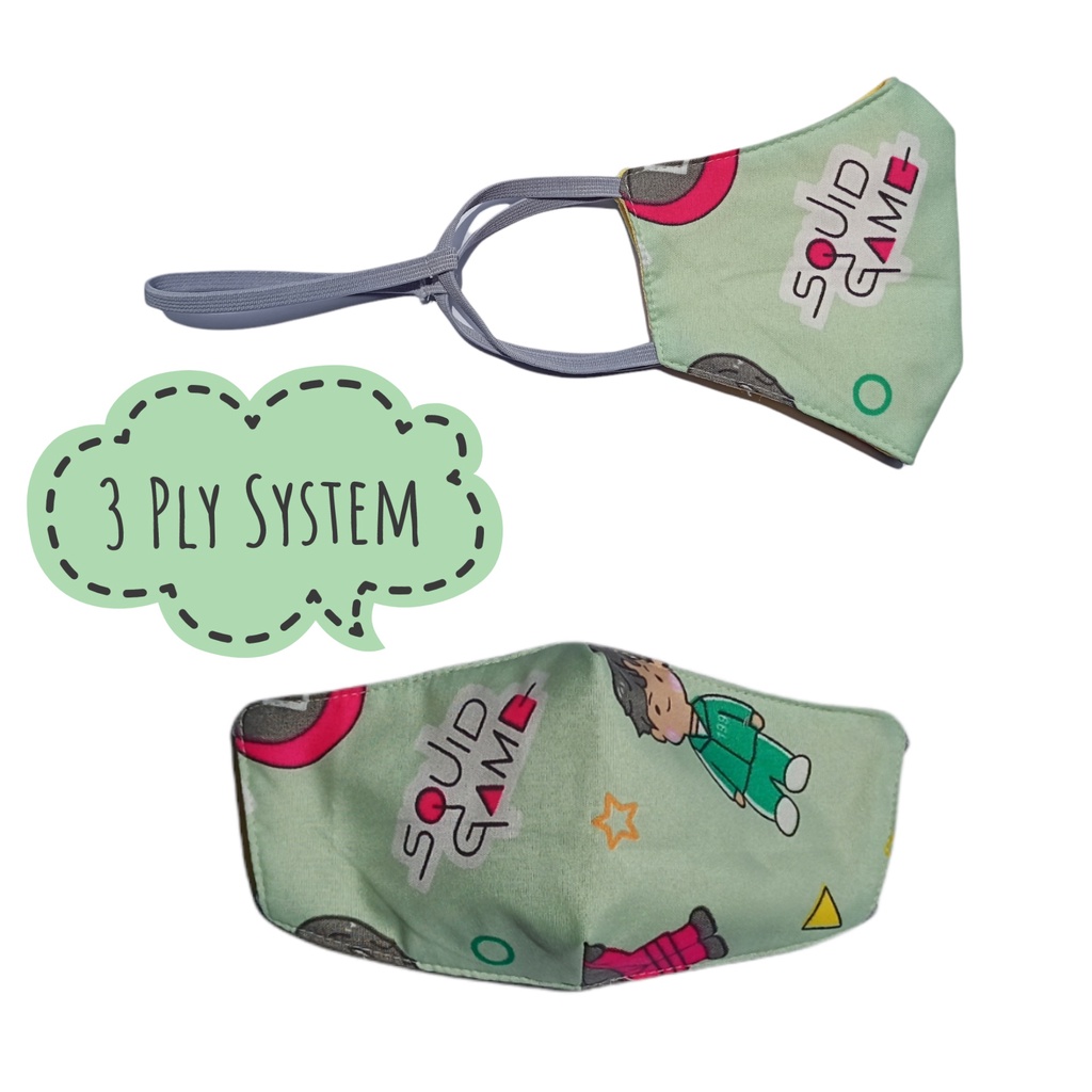 MASKER ANAK KARAKTER CARTOON MODEL DUCKBILL KAIN WAJAH PEREMPUAN LAKI LAKI COWOK BAHAN POLOS HIJAB K