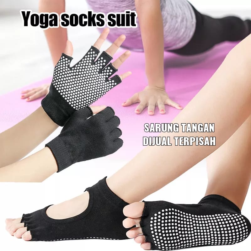 Kaos Kaki Wanita Yoga Anti Licin Model Jari Terbuka Cocok Untuk Pilates Senam Gym Balet / Kaus Kaki Jari Lima Anti Slip Yoga Socks Import