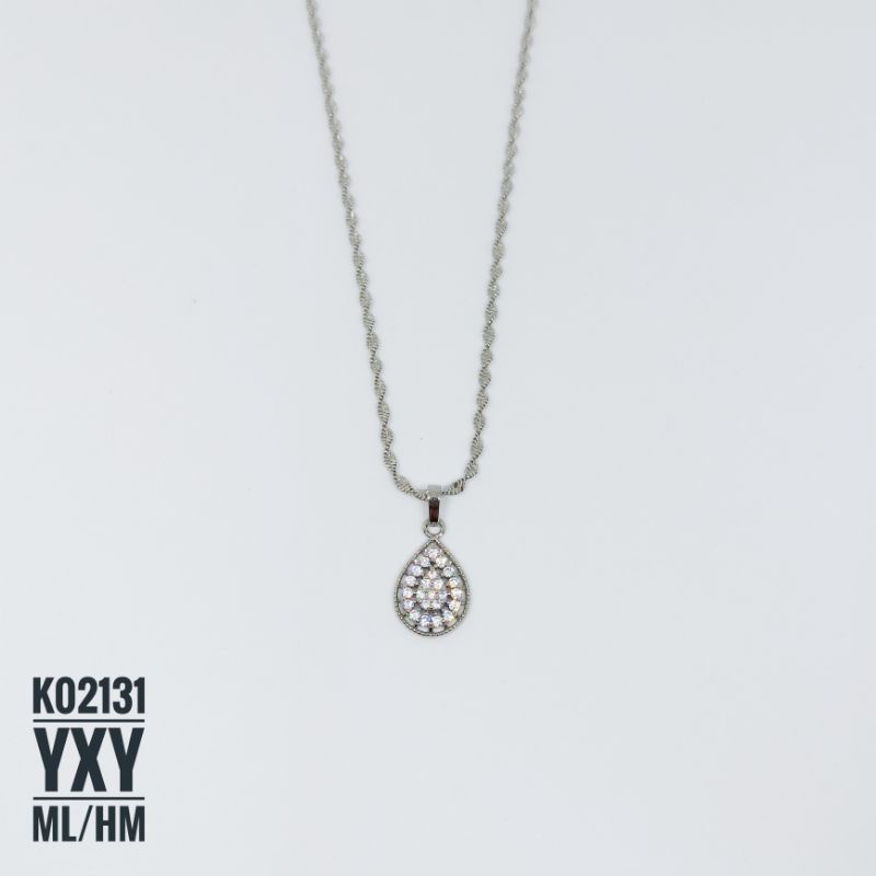 Kalung Yaxiya Zircon Oval Silver K02131