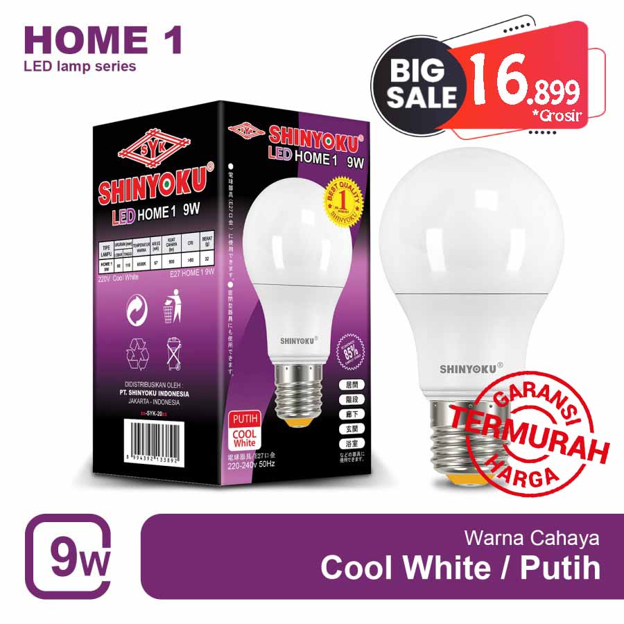 LAMPU LED 9W SHINYOKU - LED HOME 9W - LED SHINYOKU 9W