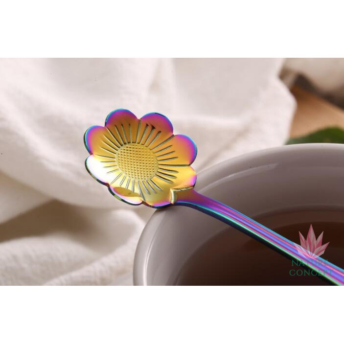 Stainless Unique Flower Spoon Sendok Unik Bunga (Rainbow)