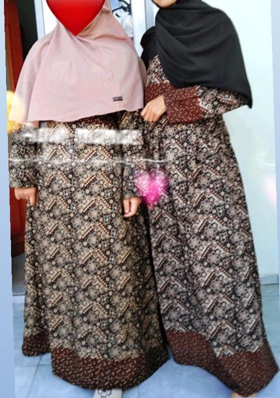 Batik Couple Keluarga Sania Ruffle Ori Ndoro Jowi Dnt Sogan Motif Mataram