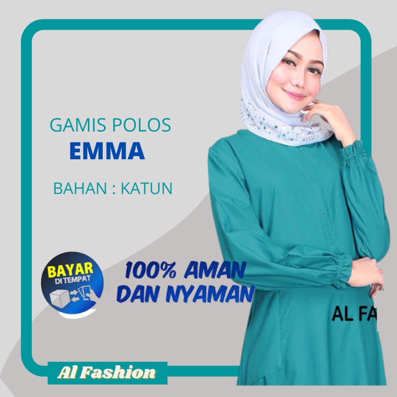 BAJU GAMIS DEWASA POLOS EMMA LD 100 BAHAN KATUN