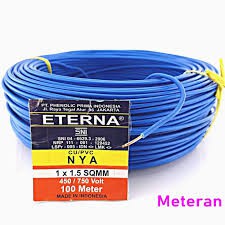 Kabel Eterna NYA 1X1.5mm Merah / Biru / Hitam / Kuning Hijau Meteran/ Eceran