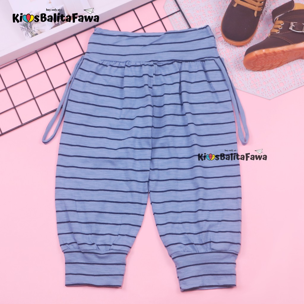 Aladin Salur Uk.5-6 Tahun / Celana Panjang Anak Perempuan Pants Bahan Kaos Salur Murah Adem