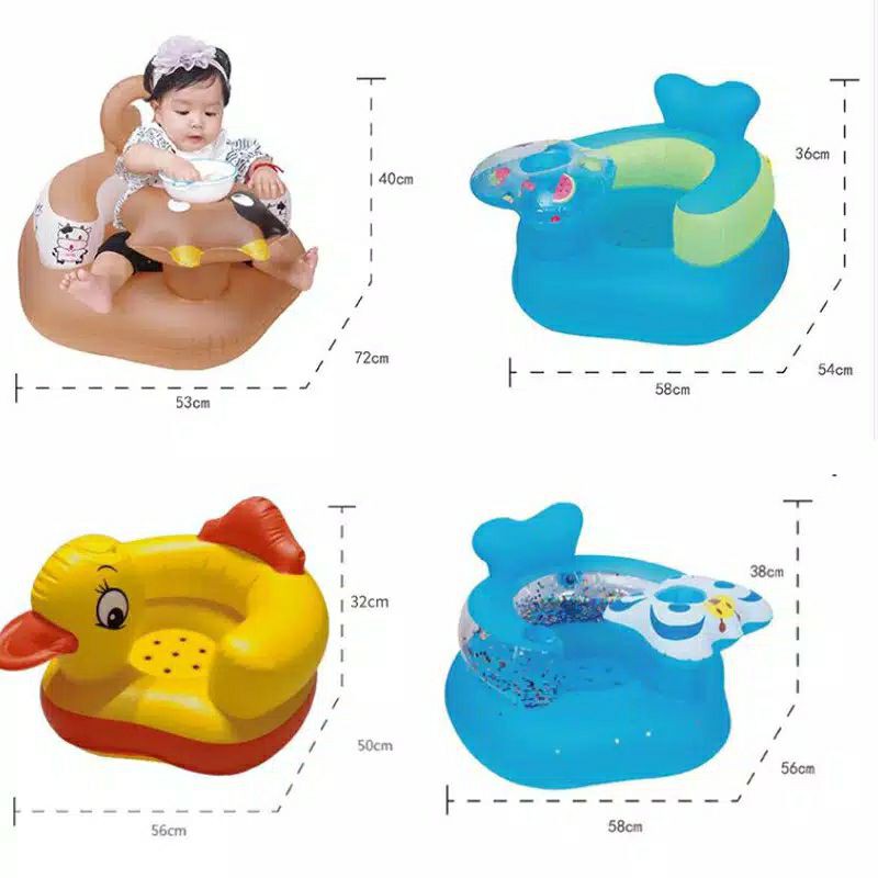 Tempat Duduk Bayi Kursi Bayi Belajar Duduk Kursi Pompa Bayi Belajar Duduk Sofa Tiup Lipat Bebek Mobil Kupu Apel Sofa Bayi Belajar Duduk